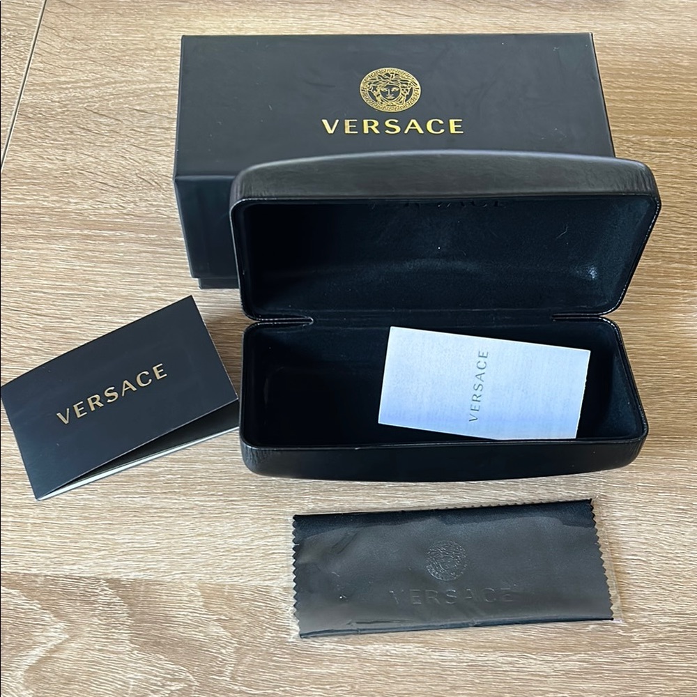 Empty Versace Black Sunglass Protective Case And … - image 2